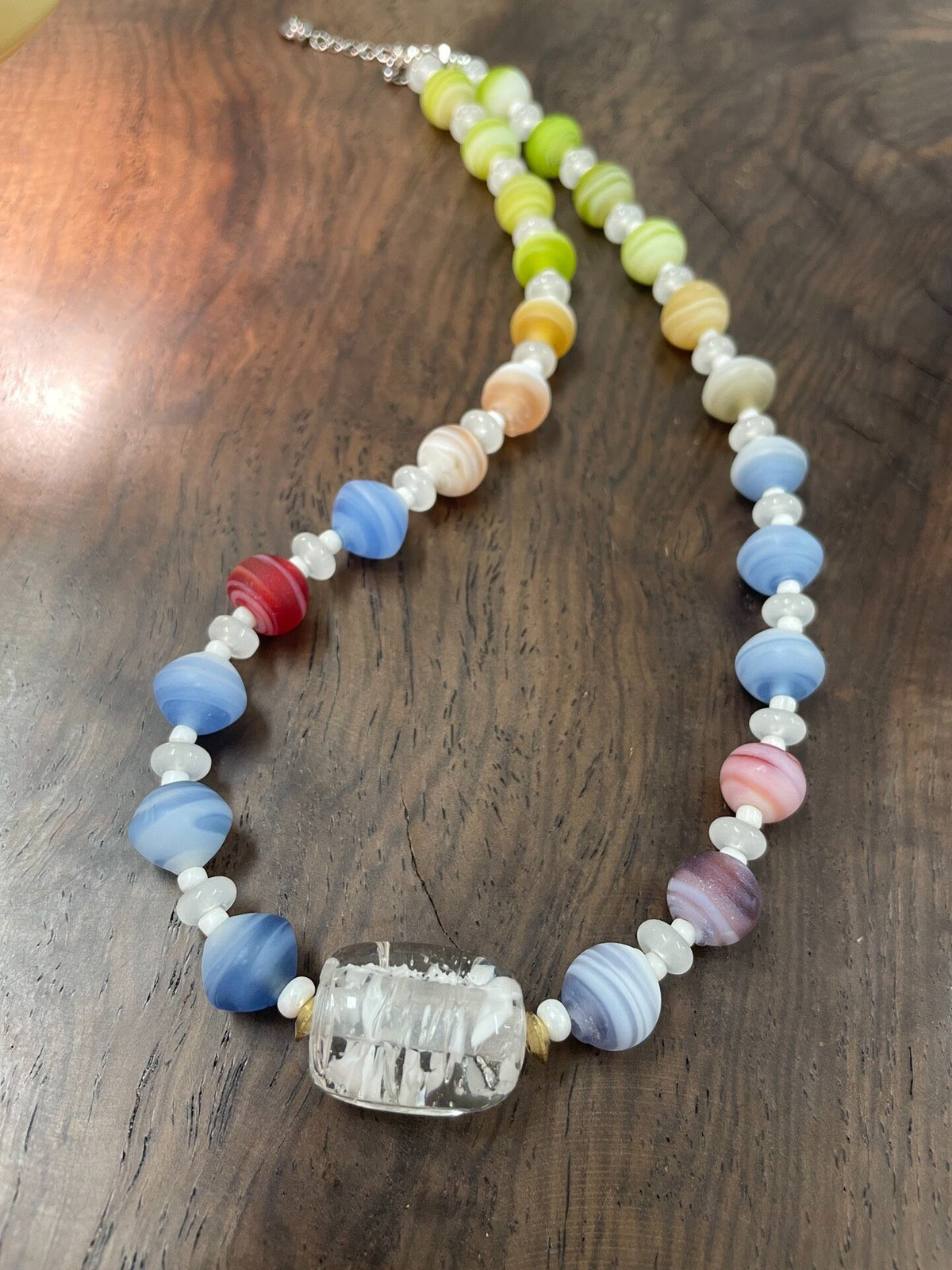 Handcrafted Multicolored Glass Bead Necklace