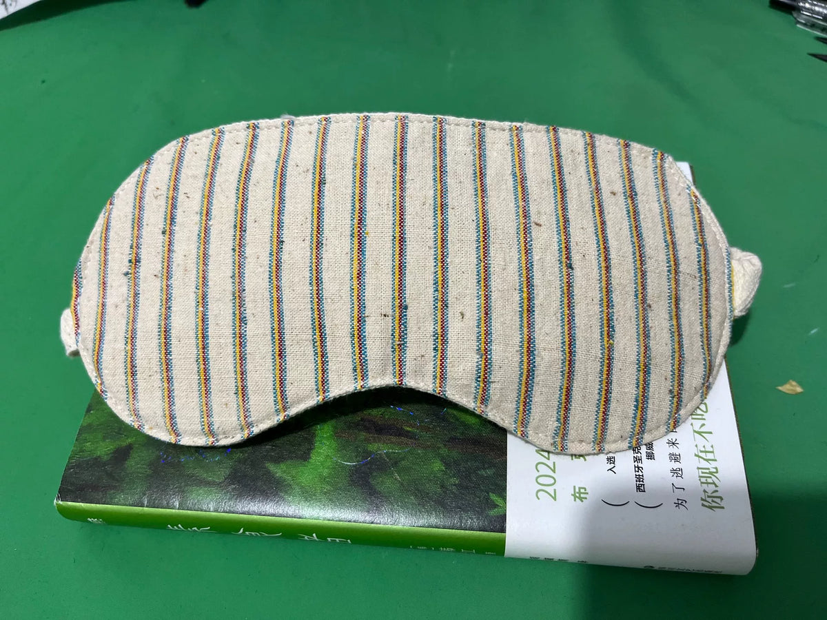 Regenbogen-gestreifte Baumwoll-Schlafmaske in Off White