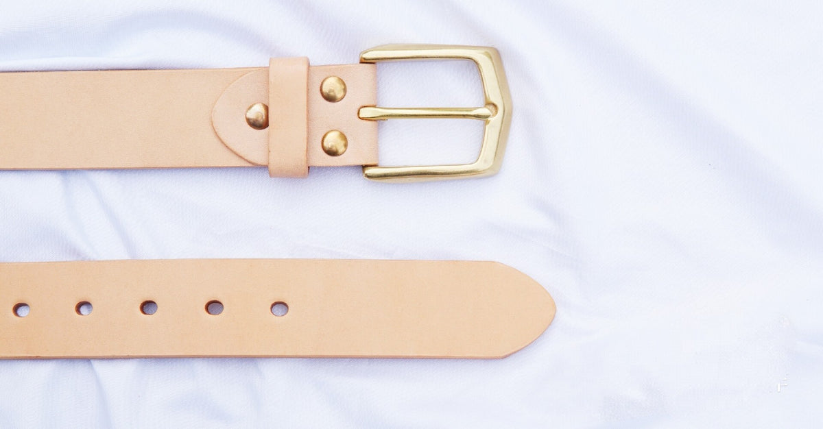 Natural Vegetable Tanned Leather Belt