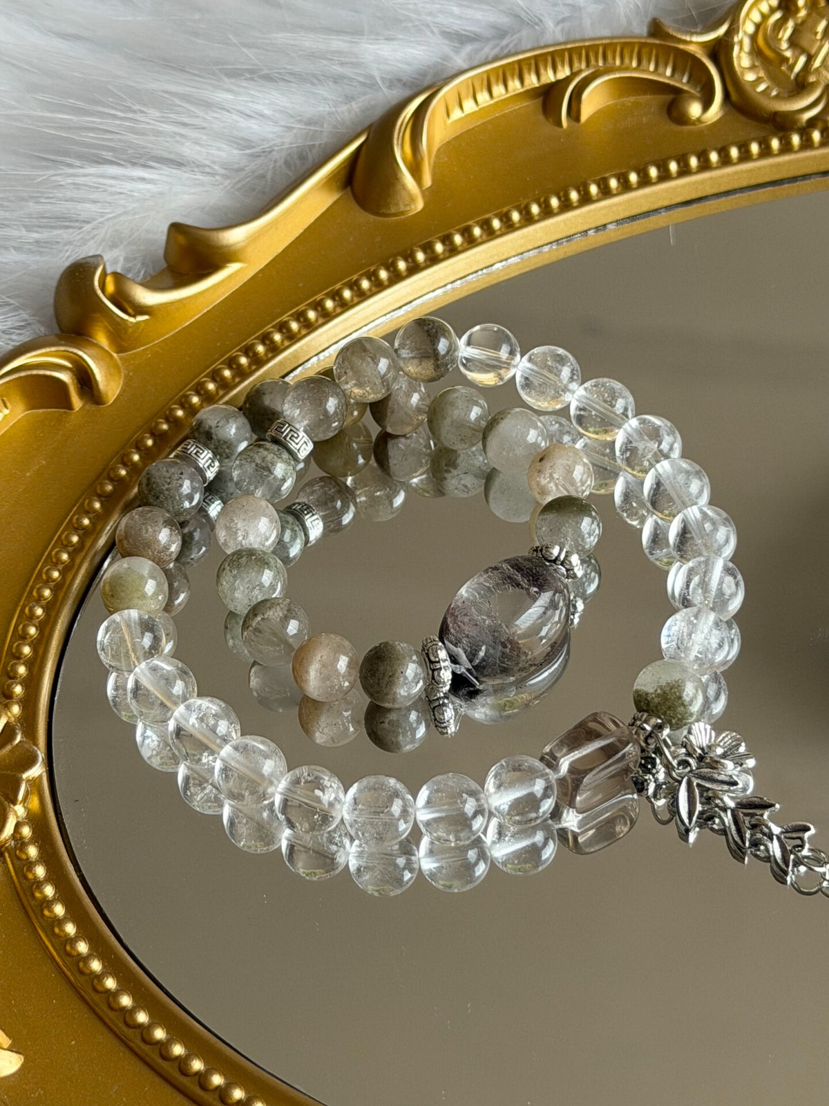 Natural Crystal Double Loop Bracelet