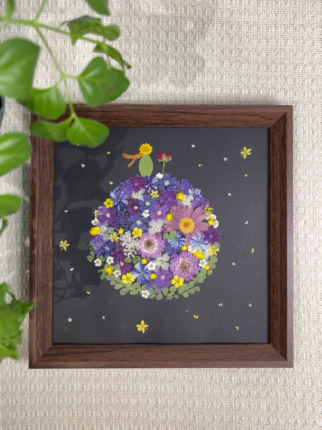 Pressed Flower Planet Picture Frame