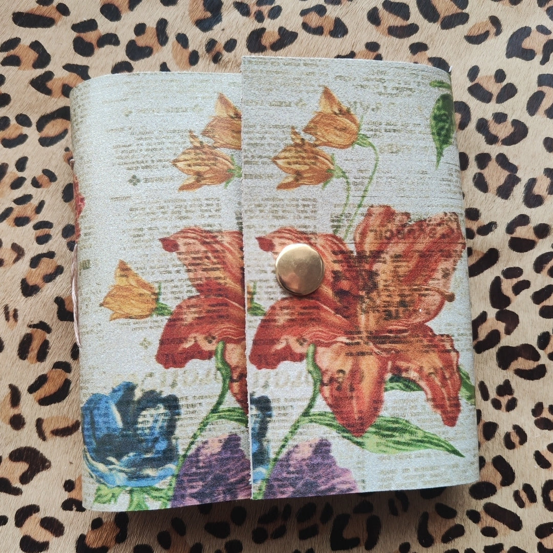 Printed Cowhide Journal with Botanical Cover