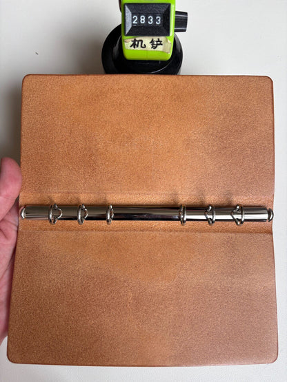 Pueblo Leather A6 Ring-Bound Notebook Cover with 8 Silver Rings