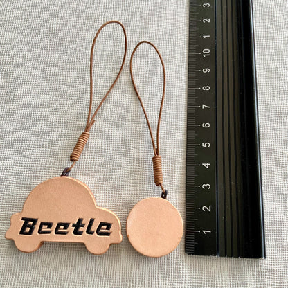 Handcrafted Leather Car and Leaf Charm Set