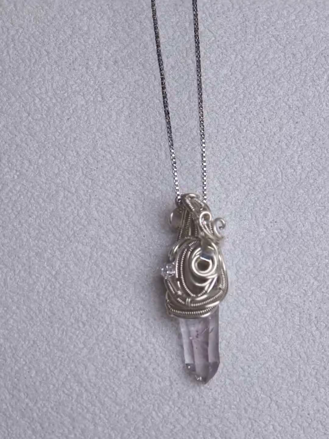 Natural Croiz Crystal Wire Wrapped Necklace