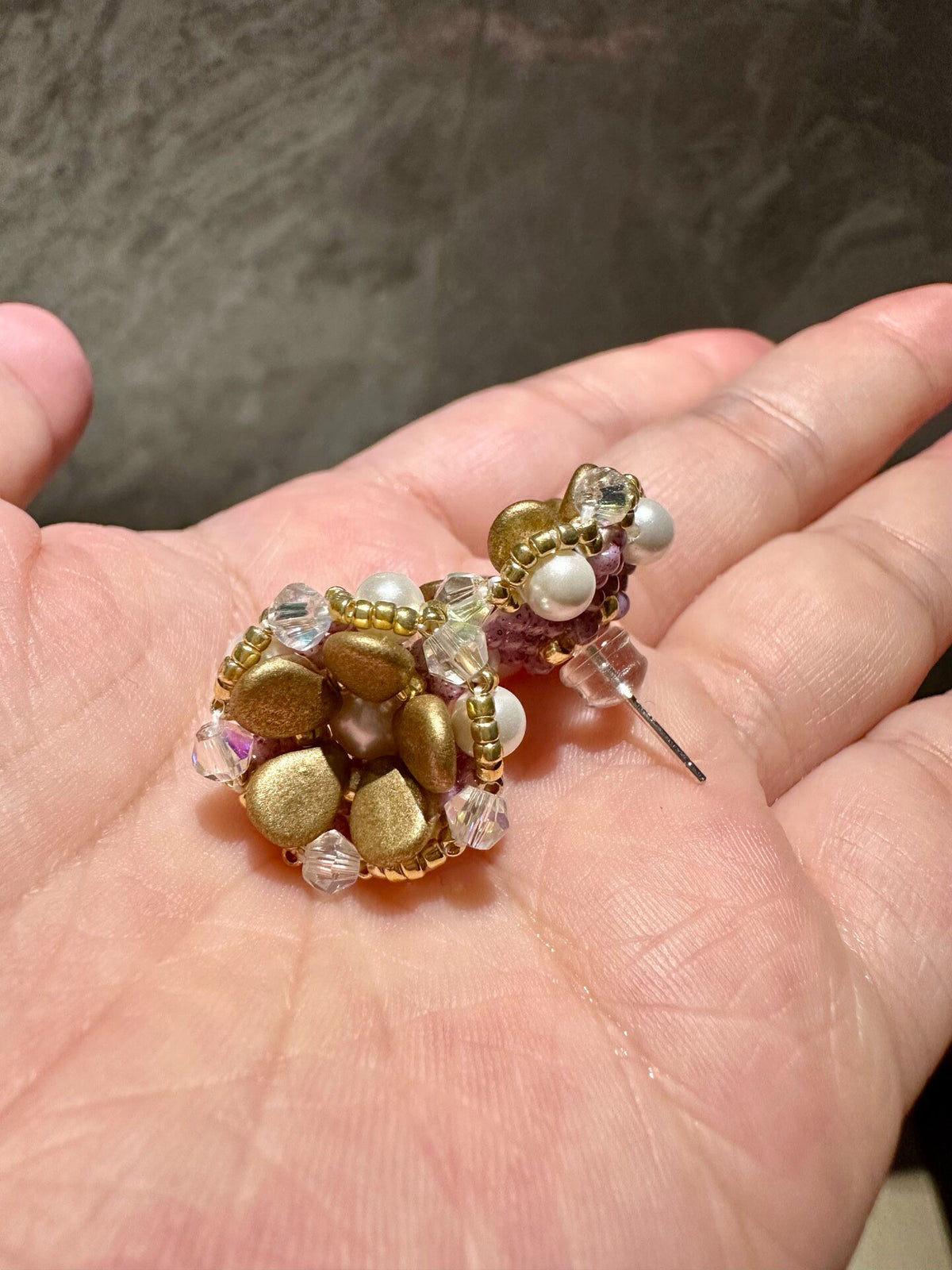 Orejeras Florales de Abalorios Hechas a Mano