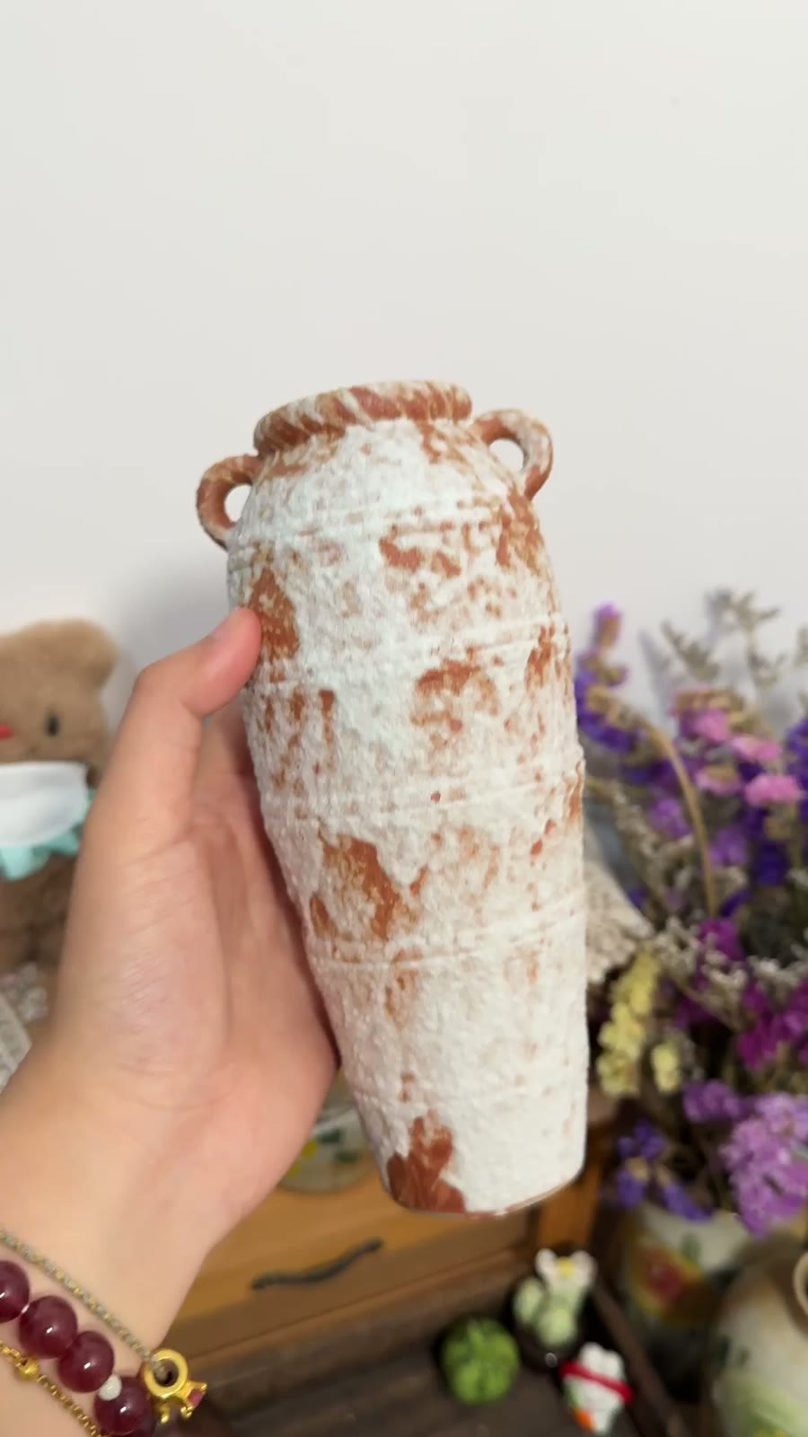 Jingdezhen Handmade Ceramic Twin Handle Vase