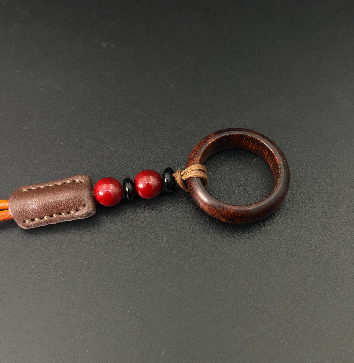 Snakewood Ring with Leather Lanyard