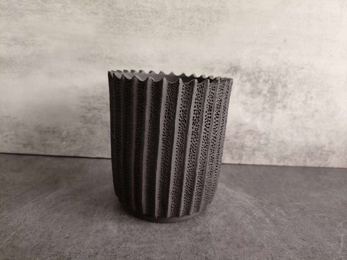 Fluted Black Pen Holder