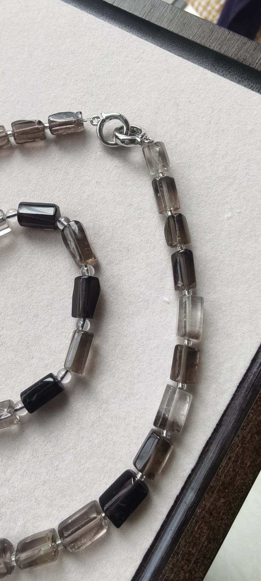 Smoky Quartz Beaded Necklace and Bracelet Set