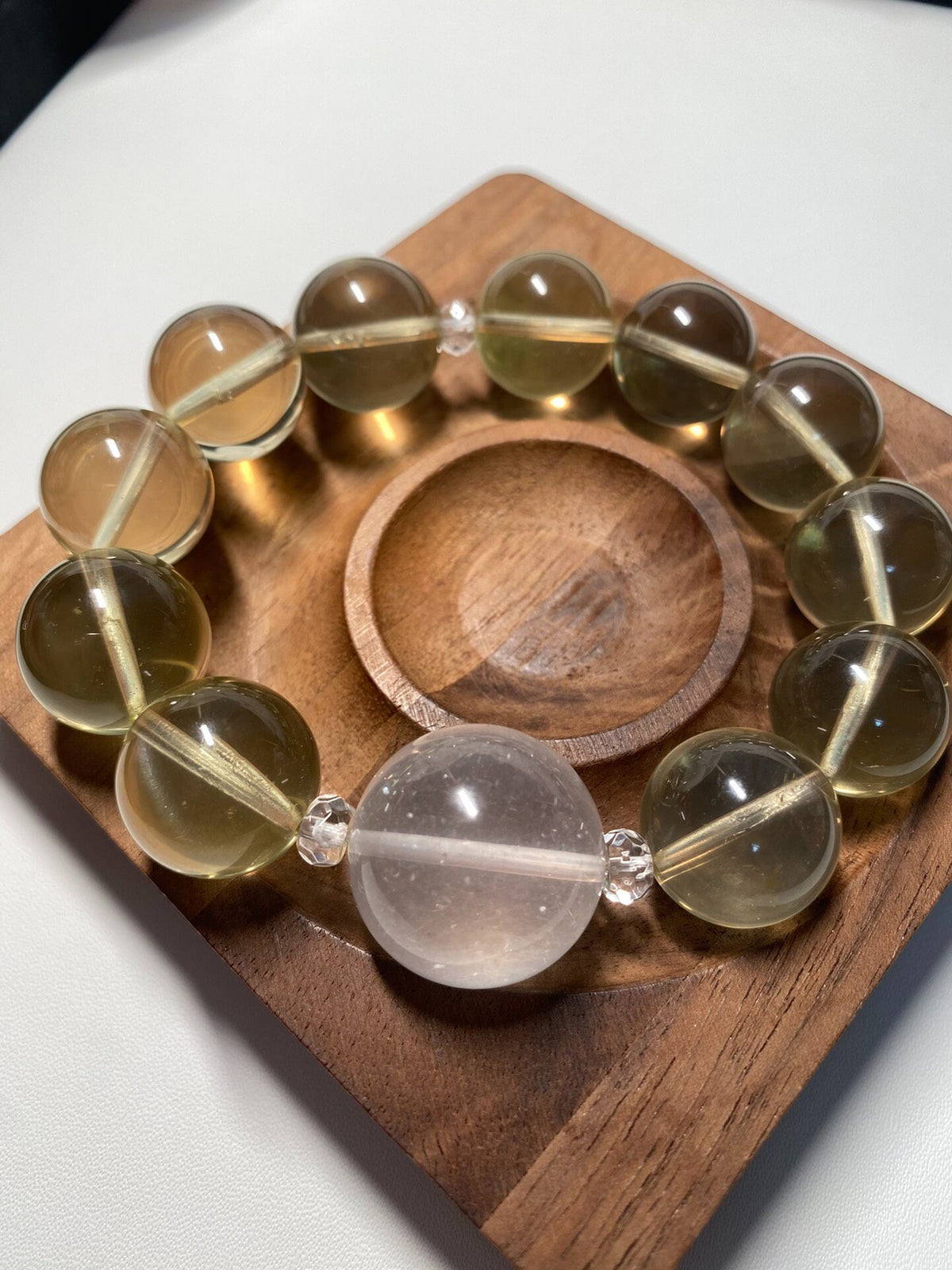 Lemon Yellow Quartz Beaded Bracelet 16mm