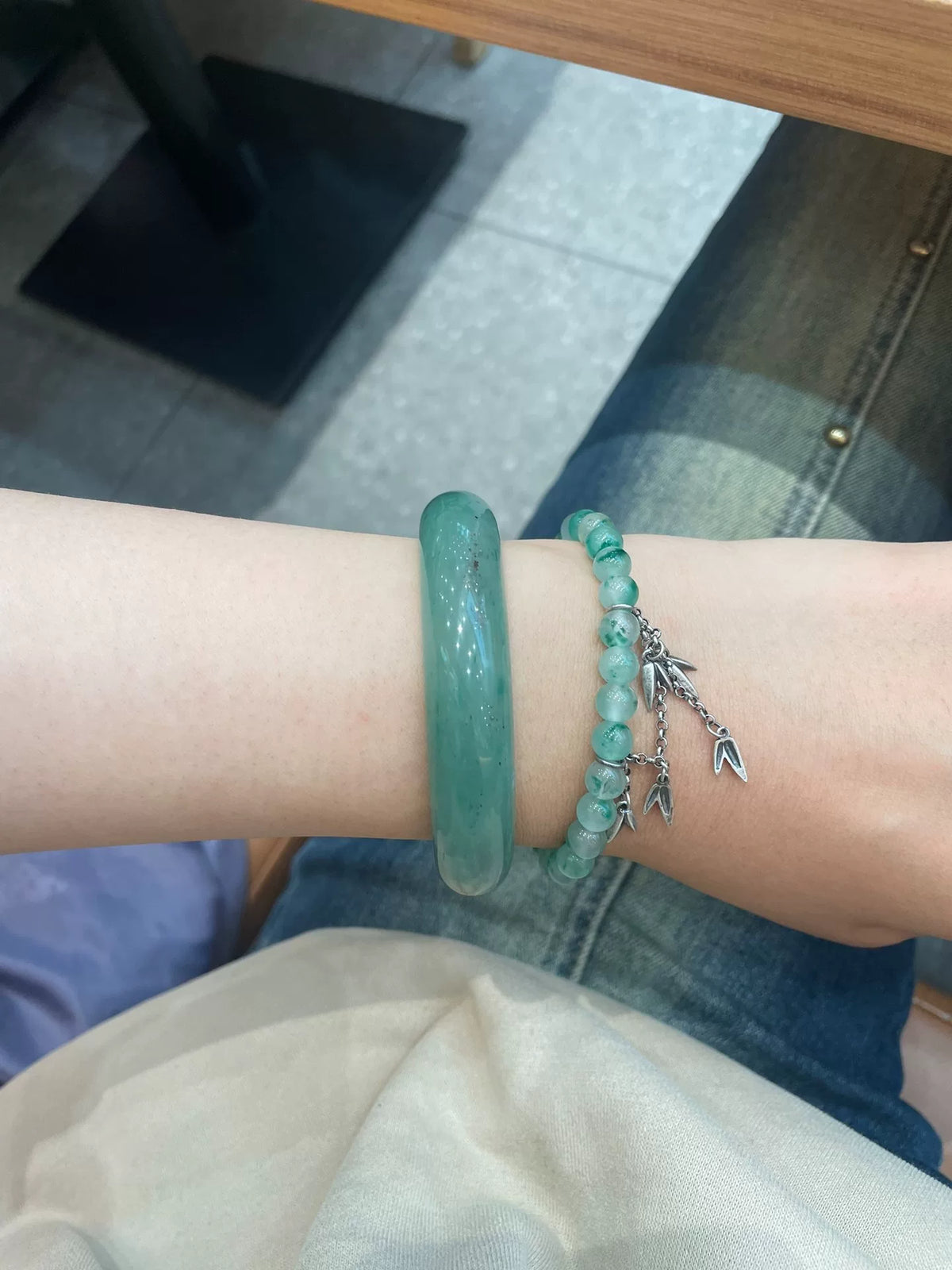 Natürliches Dulong-Jade Perlenarmband 6mm