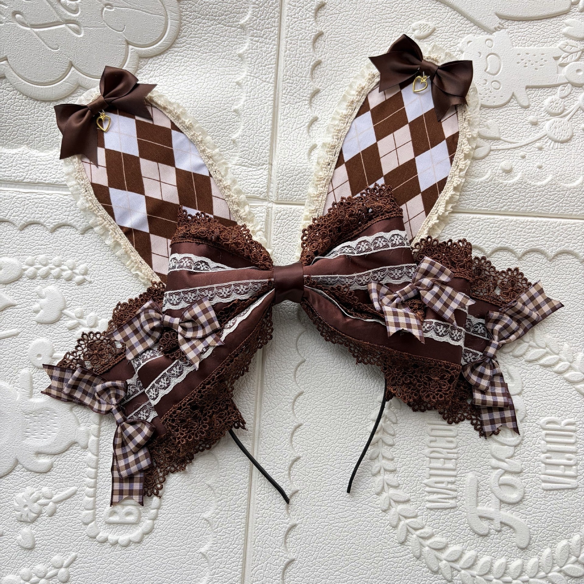 Chocolate Brown Rabbit Ear Bow Lolita Headband