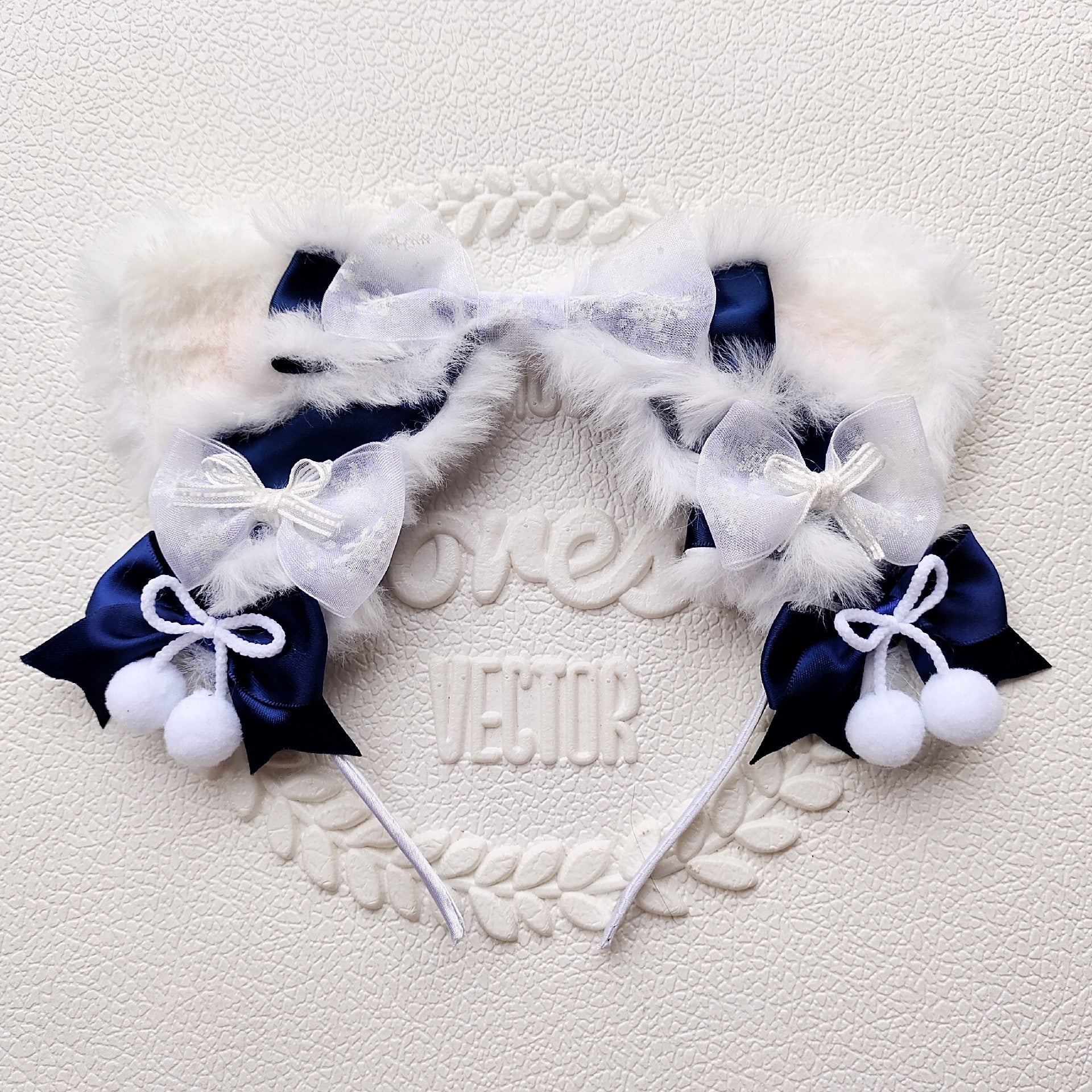 Plush Snowflake Cat Ear Headband Lolita Hair Accessory
