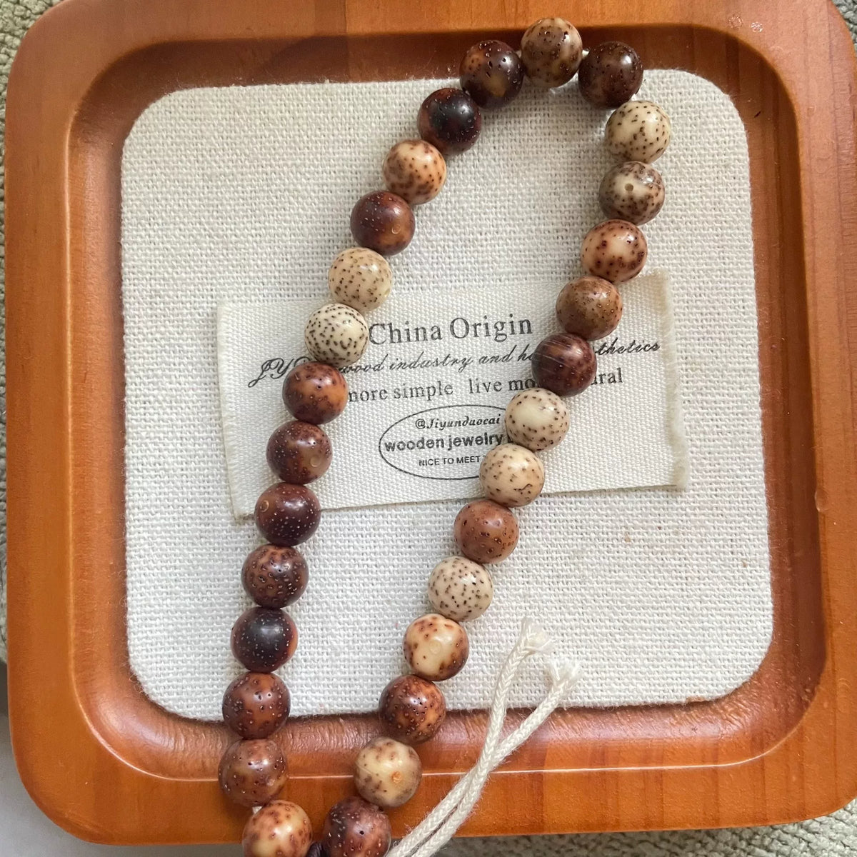 Sunset Gradient Star Moon Bodhi Seed Beaded Strand