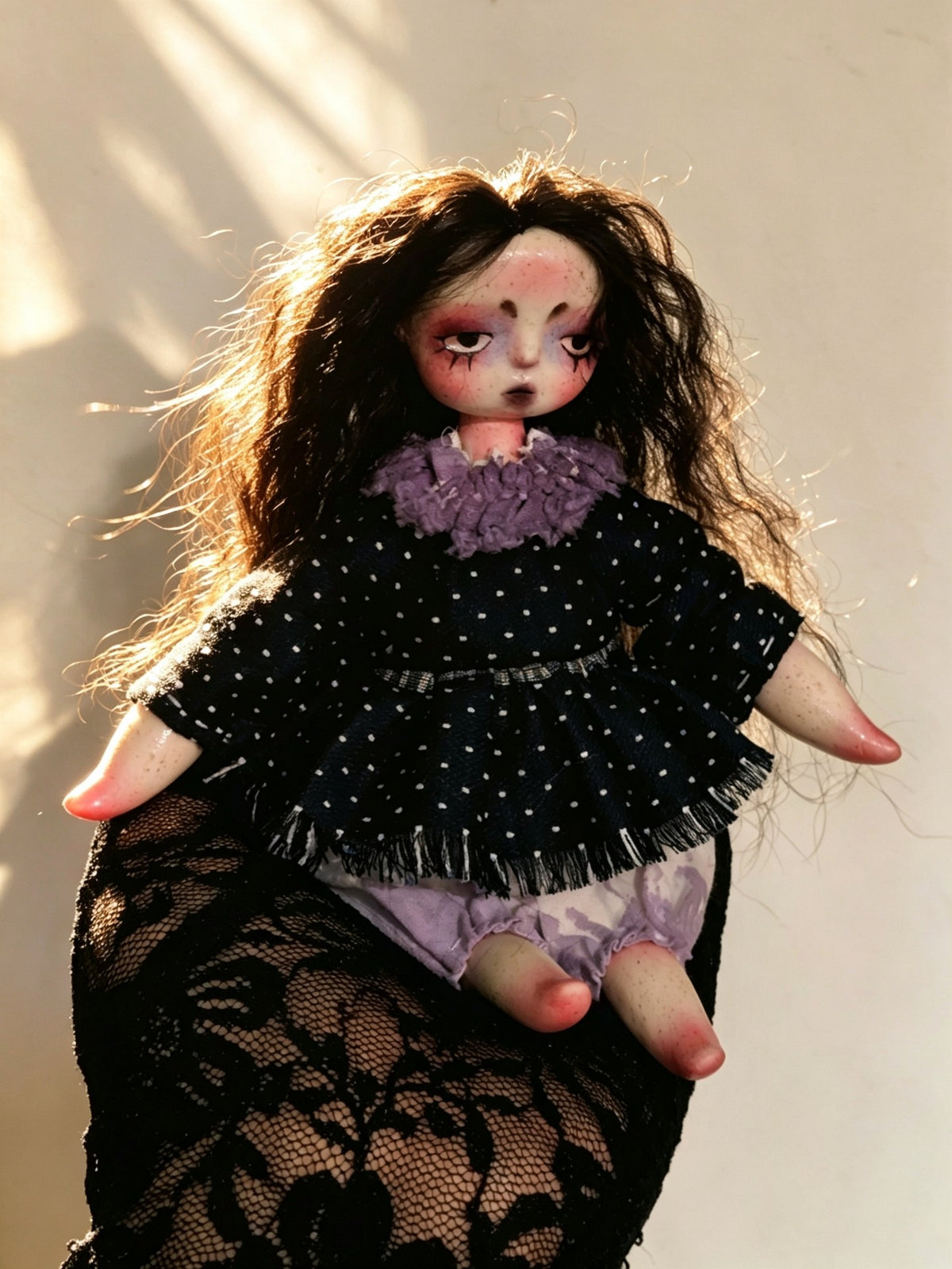 Handcrafted Art Doll with Glossy Finish