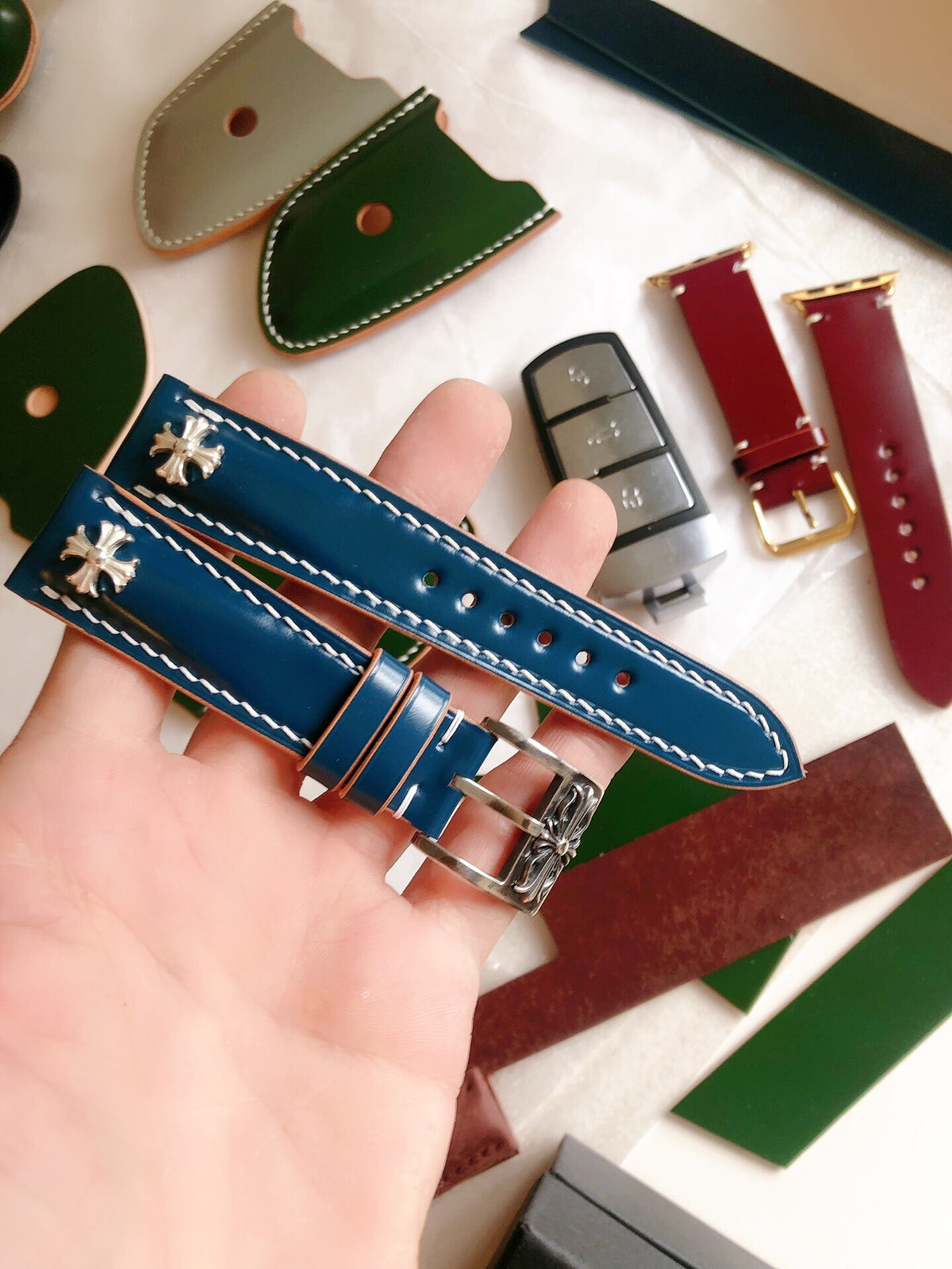 Blue Shell Cordovan Watch Strap
