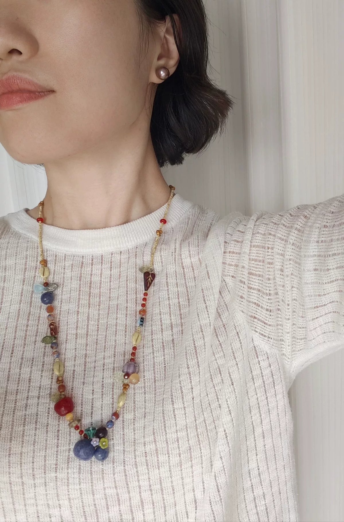 Collar de cuentas de otoño hecho a mano