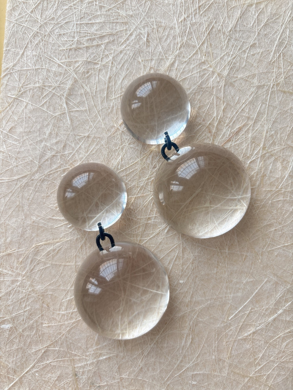 Oversized Clear Dome Drop Earrings