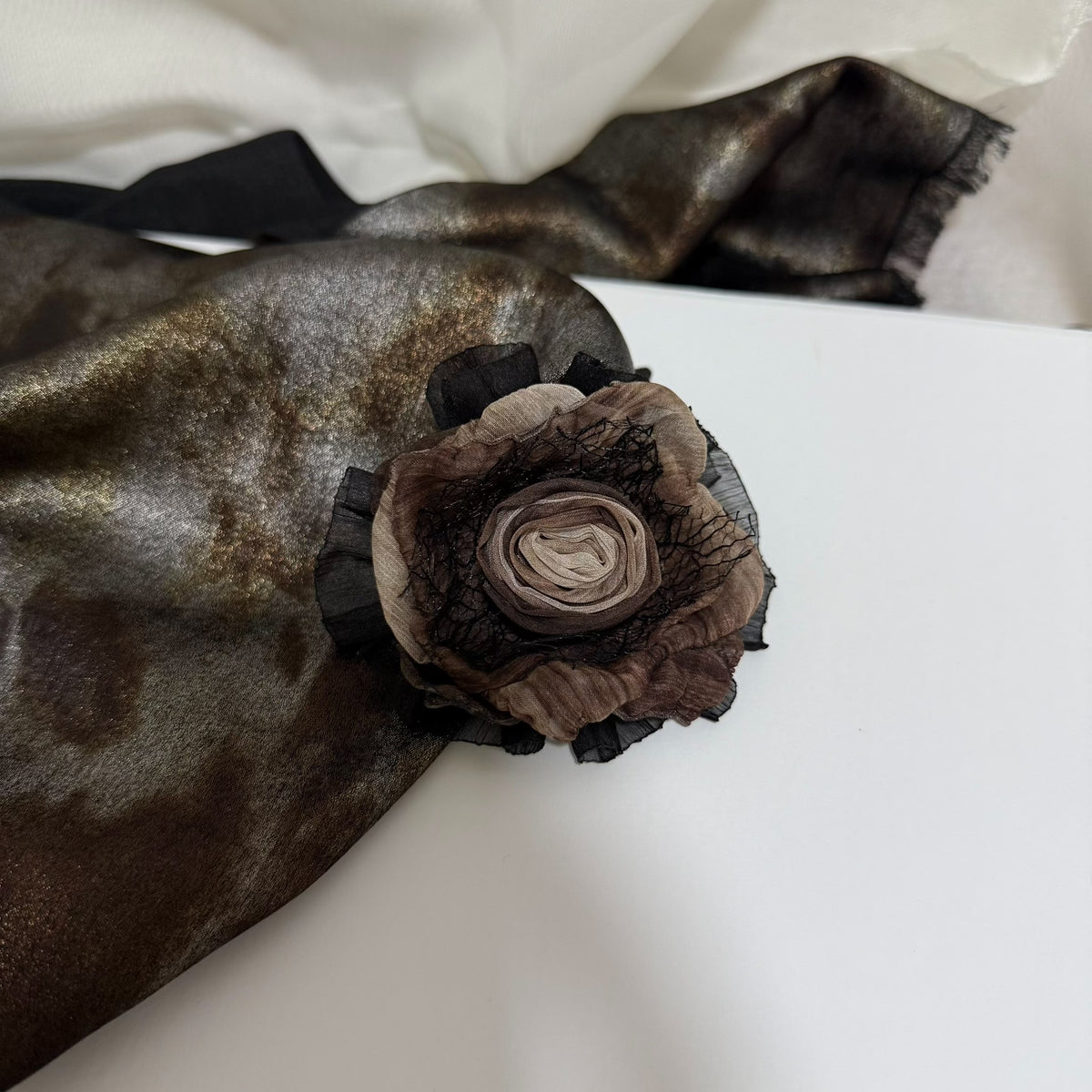 Handmade Ink Wash Camellia Neck Flower
