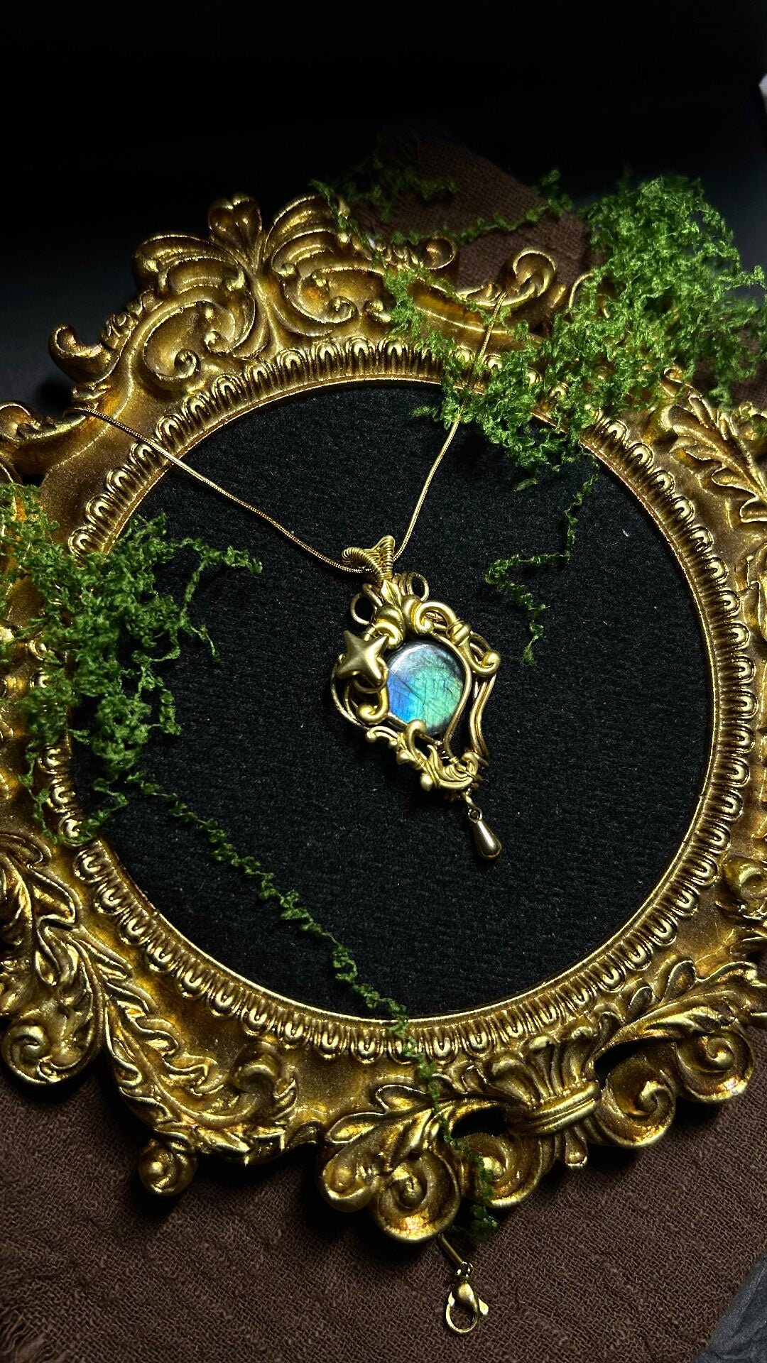 Labradorite Wire Wrapped Pendant Necklace