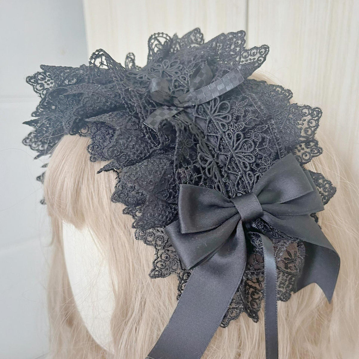 Lolita Handmade Black Lace Headband