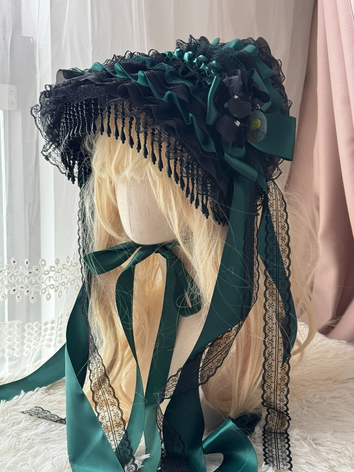 Lolita Peacock Feather Small Hat Hair Accessory