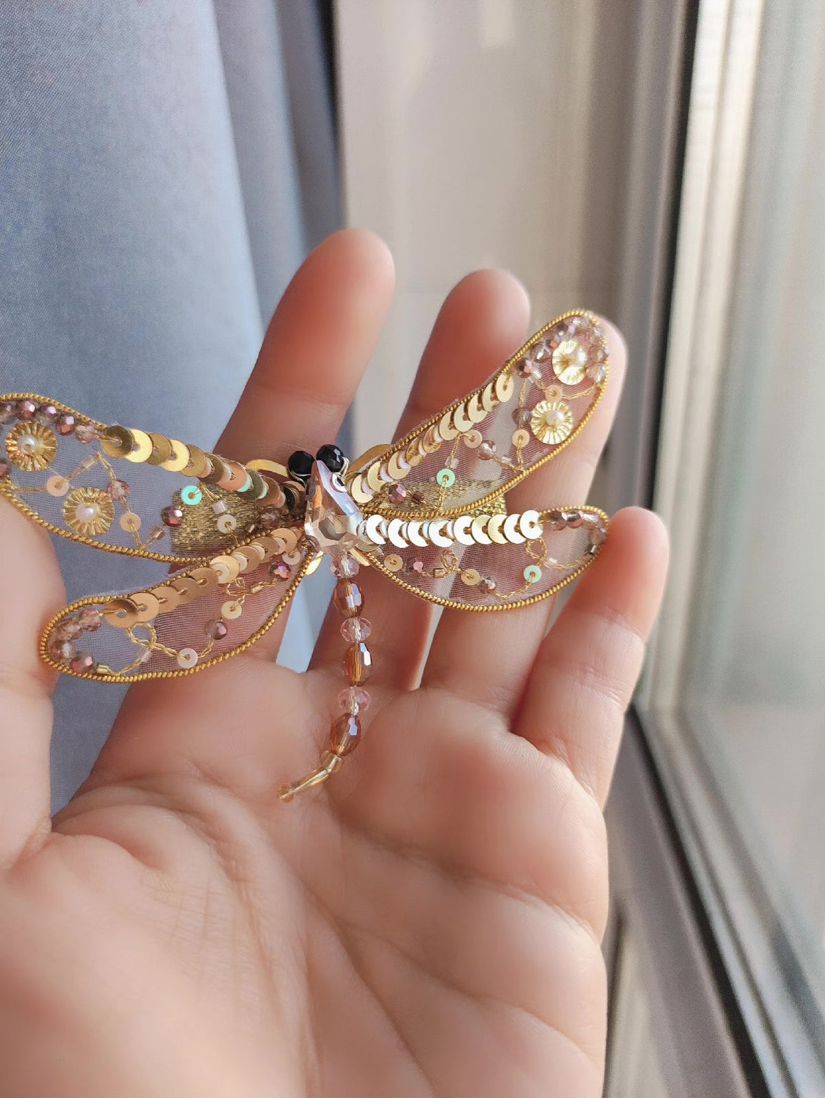 Handcrafted Dragonfly Duckbill Clip Organza Wings