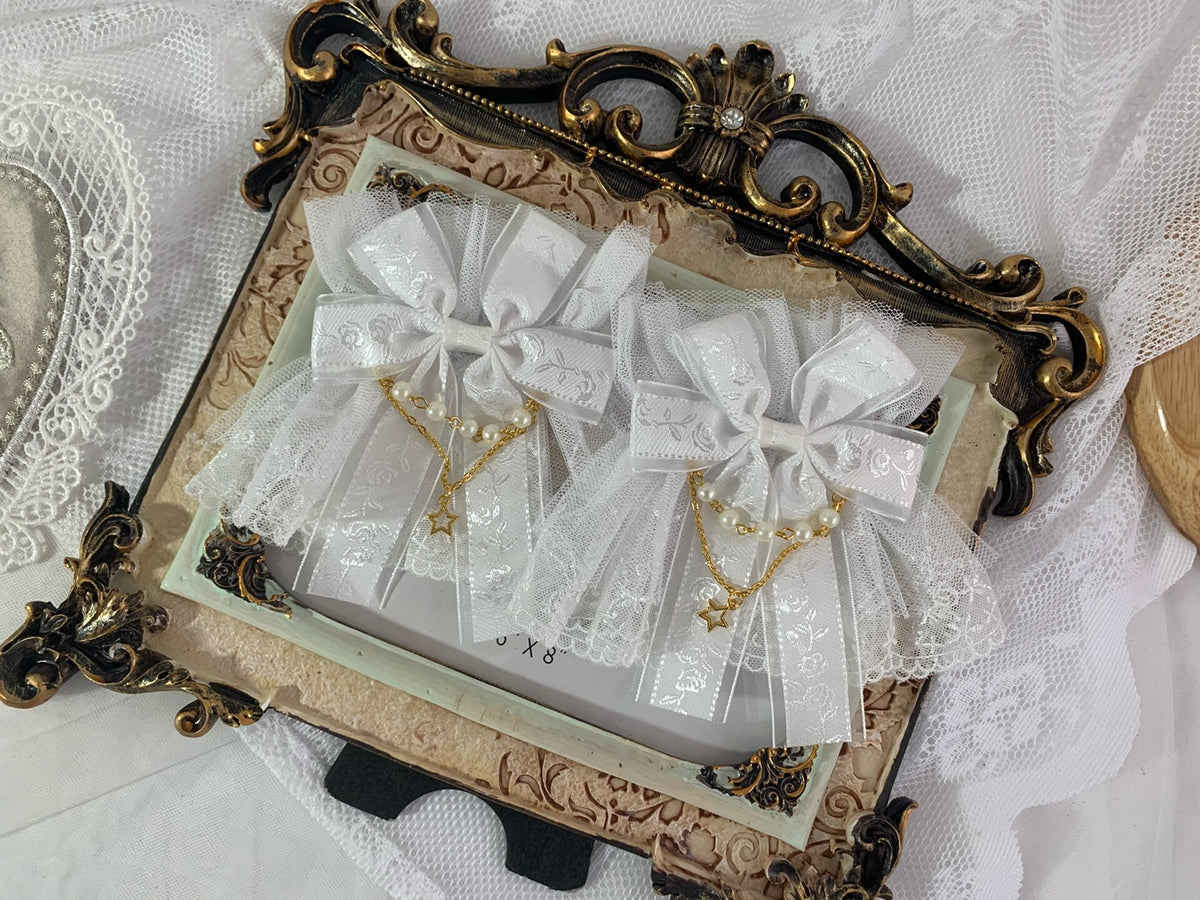 Gothic Lolita bröllopsmanschett med rosett