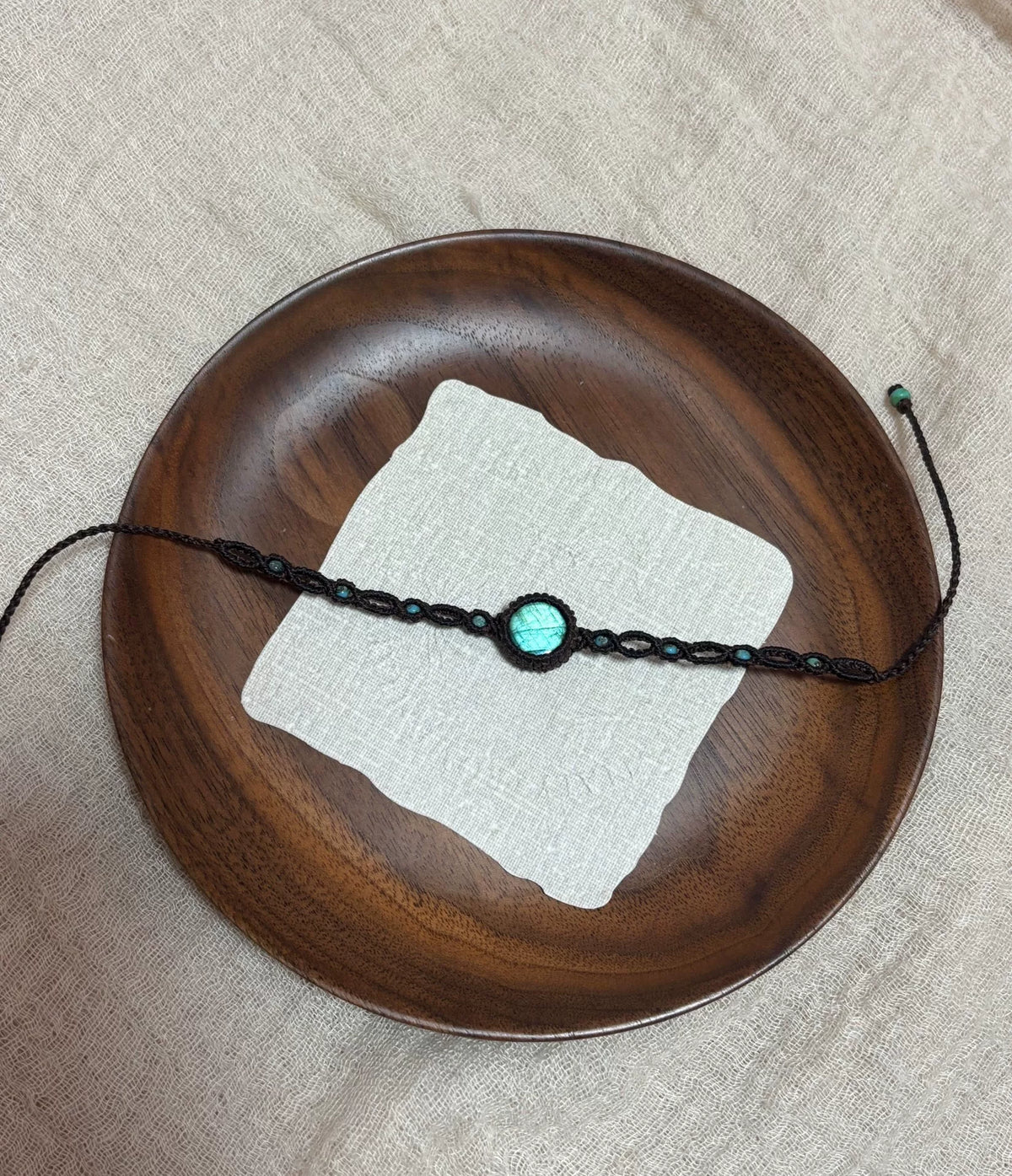 Pulseira de Labradorite Teccida com Contas Miyuki