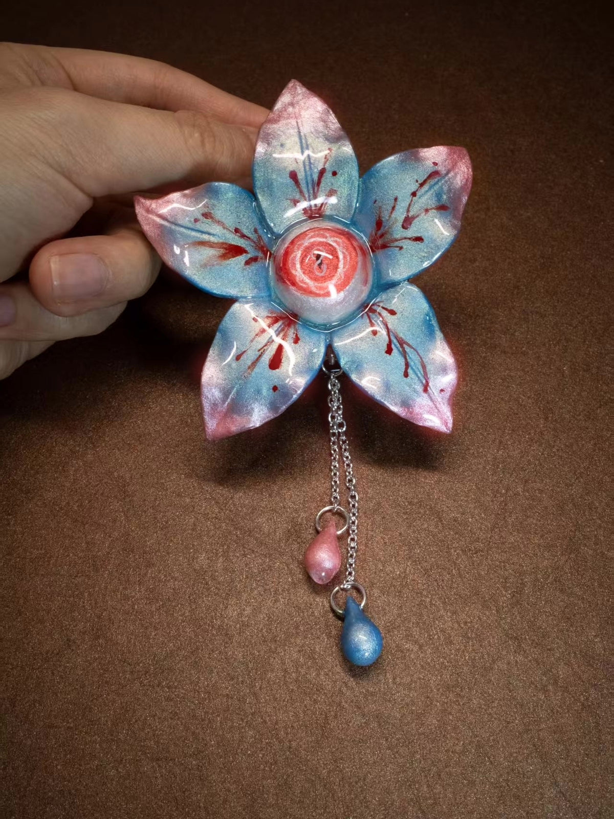 Grotesque Eyeball Flower Clay Brooch Necklace Earrings
