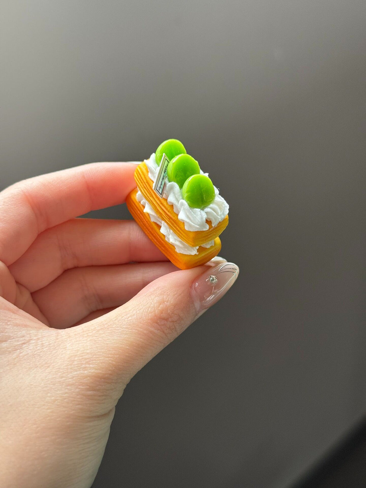 Miniature Waffle Charm 2.8cm Clay Pendant