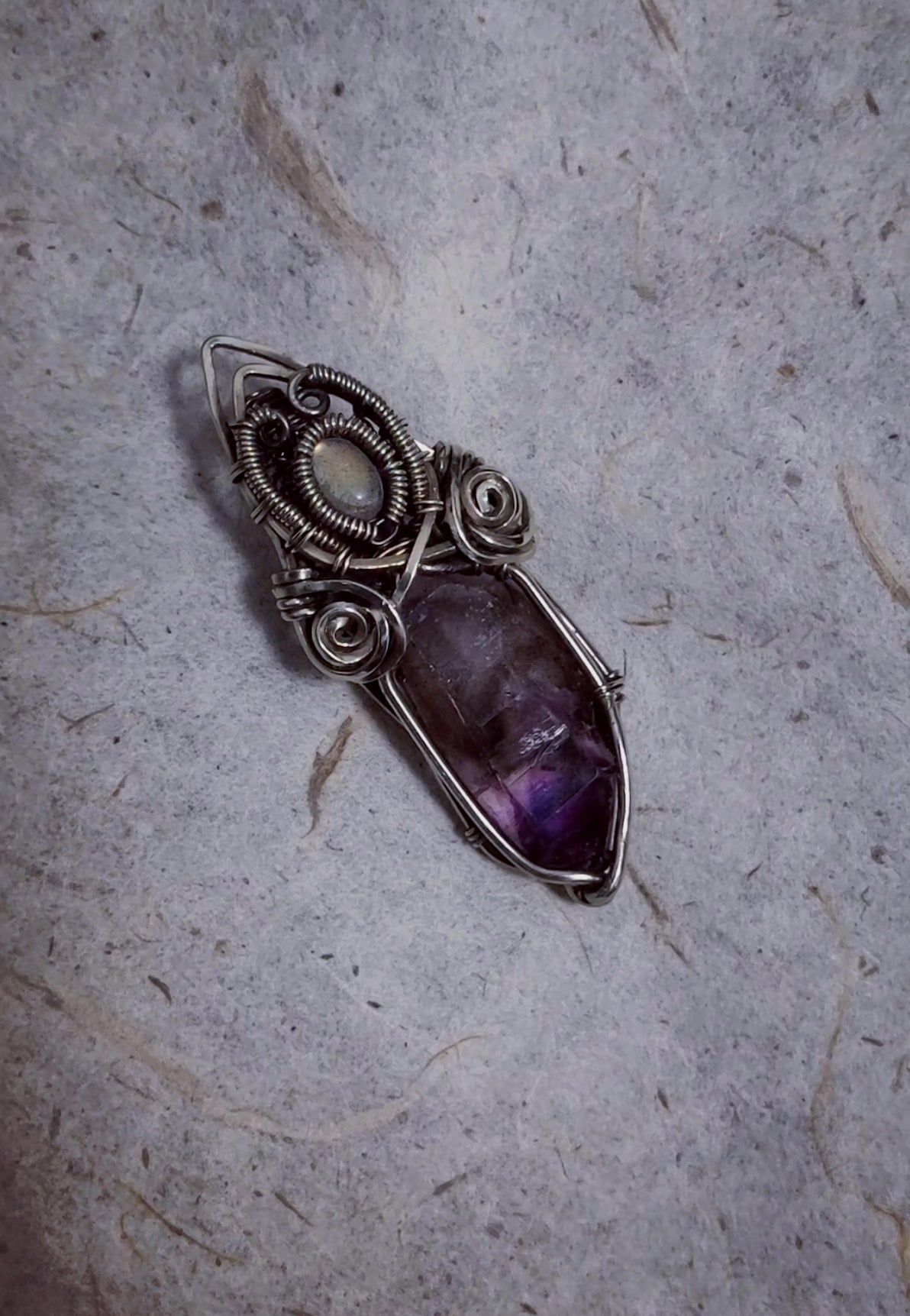 Raw Super Seven Crystal Wire Wrap Pendant