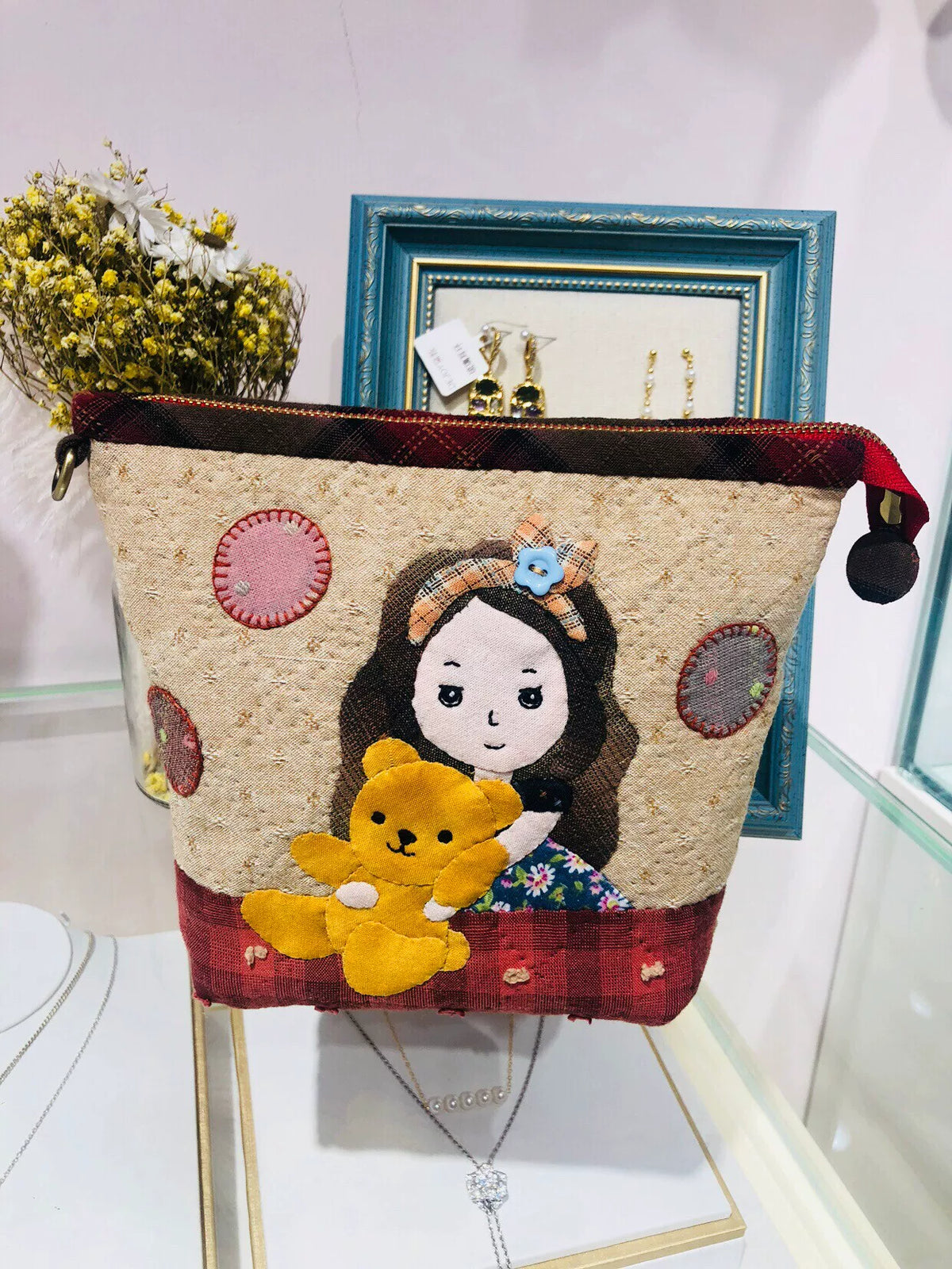 Handmade Yarn Dyed Cotton Coin Purse