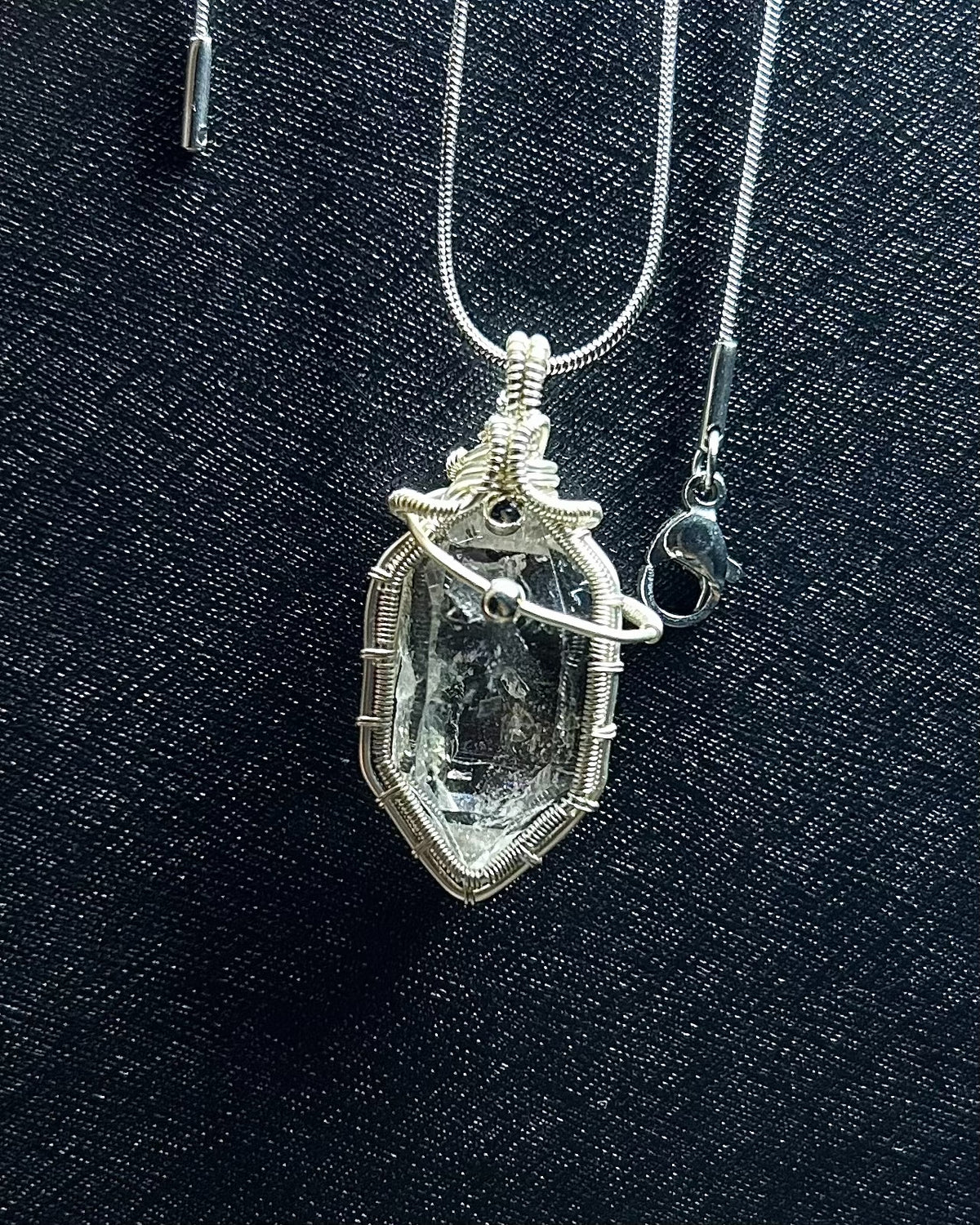 Wire Wrapped Herkimer Quartz Pendant