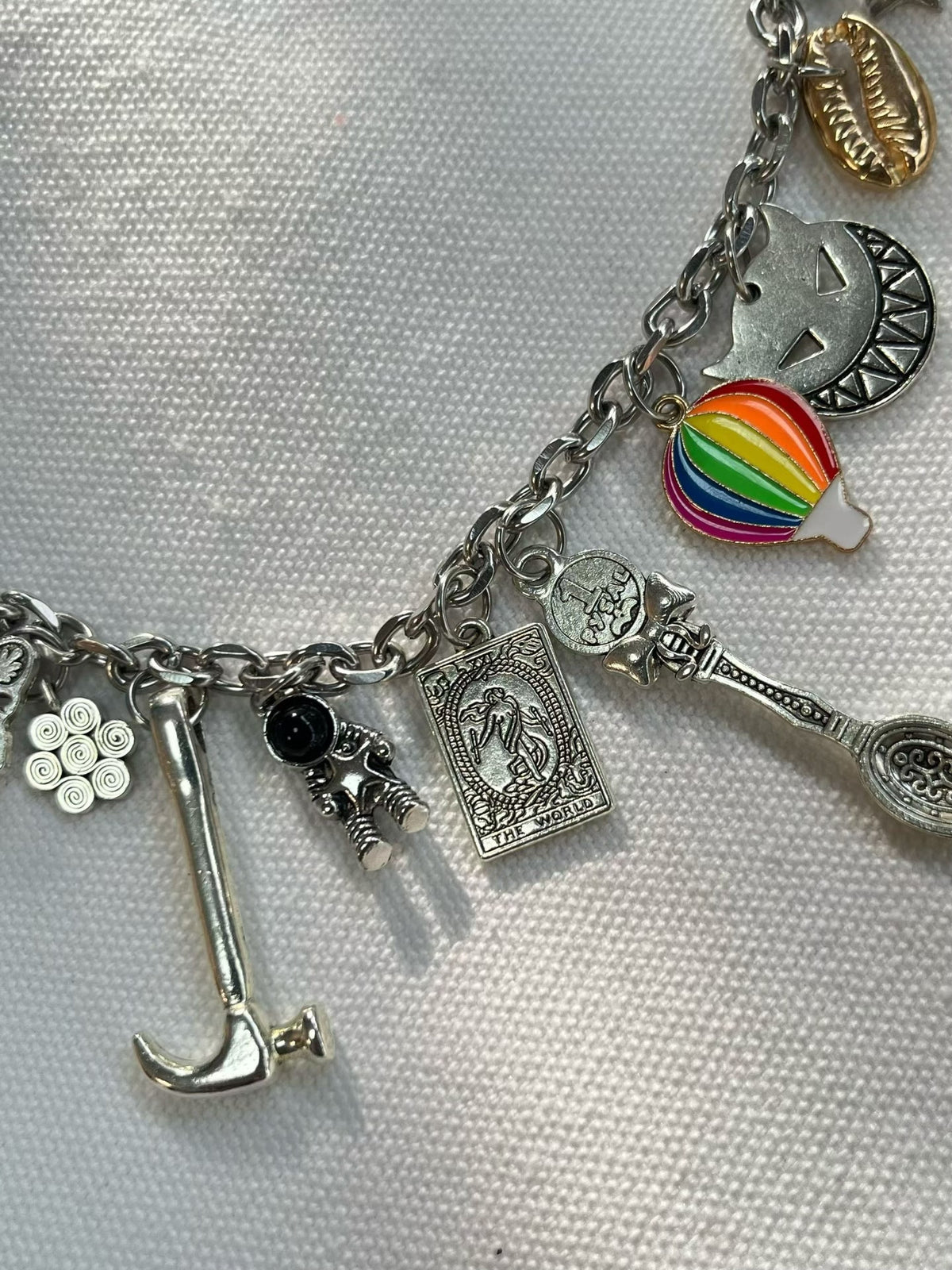 Handmade Maximalist Metal Charm Necklace Choker