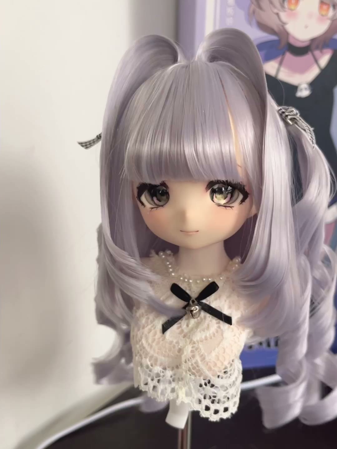 Pastel Silver Doll Wig with Twin Tails