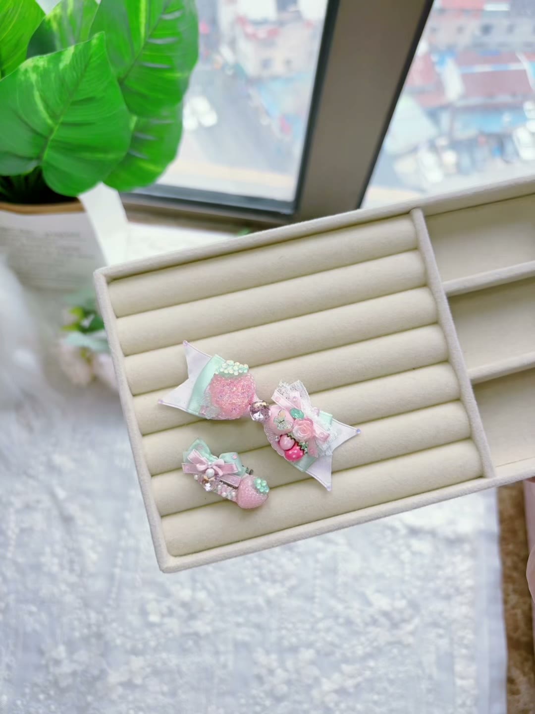 Handmade Pet Hair Clip Set for Small Dogs