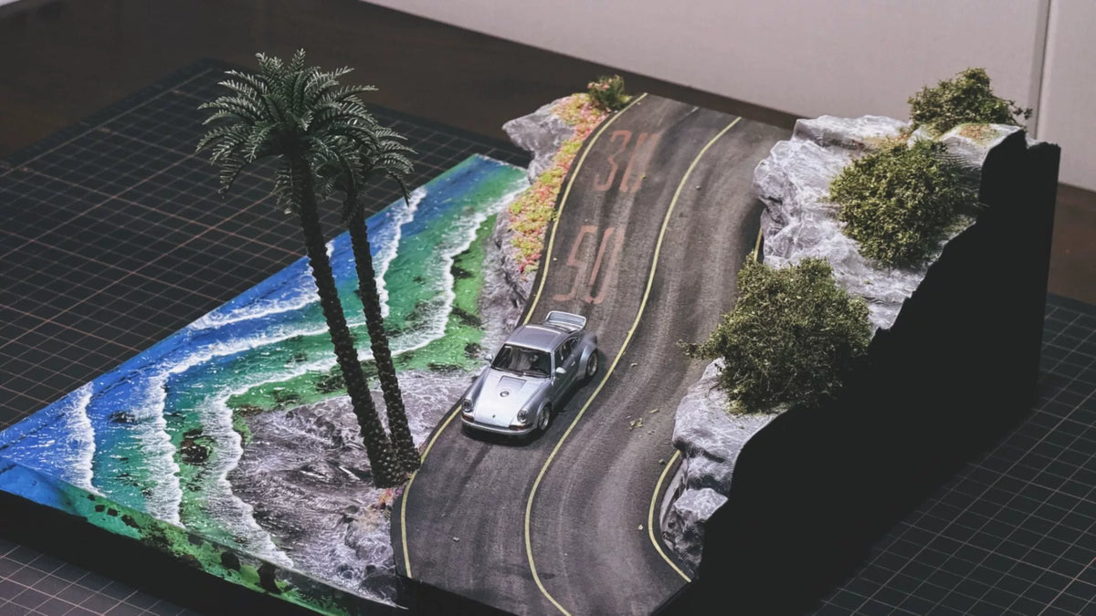 Resin Water Coastal Cliff Road Diorama