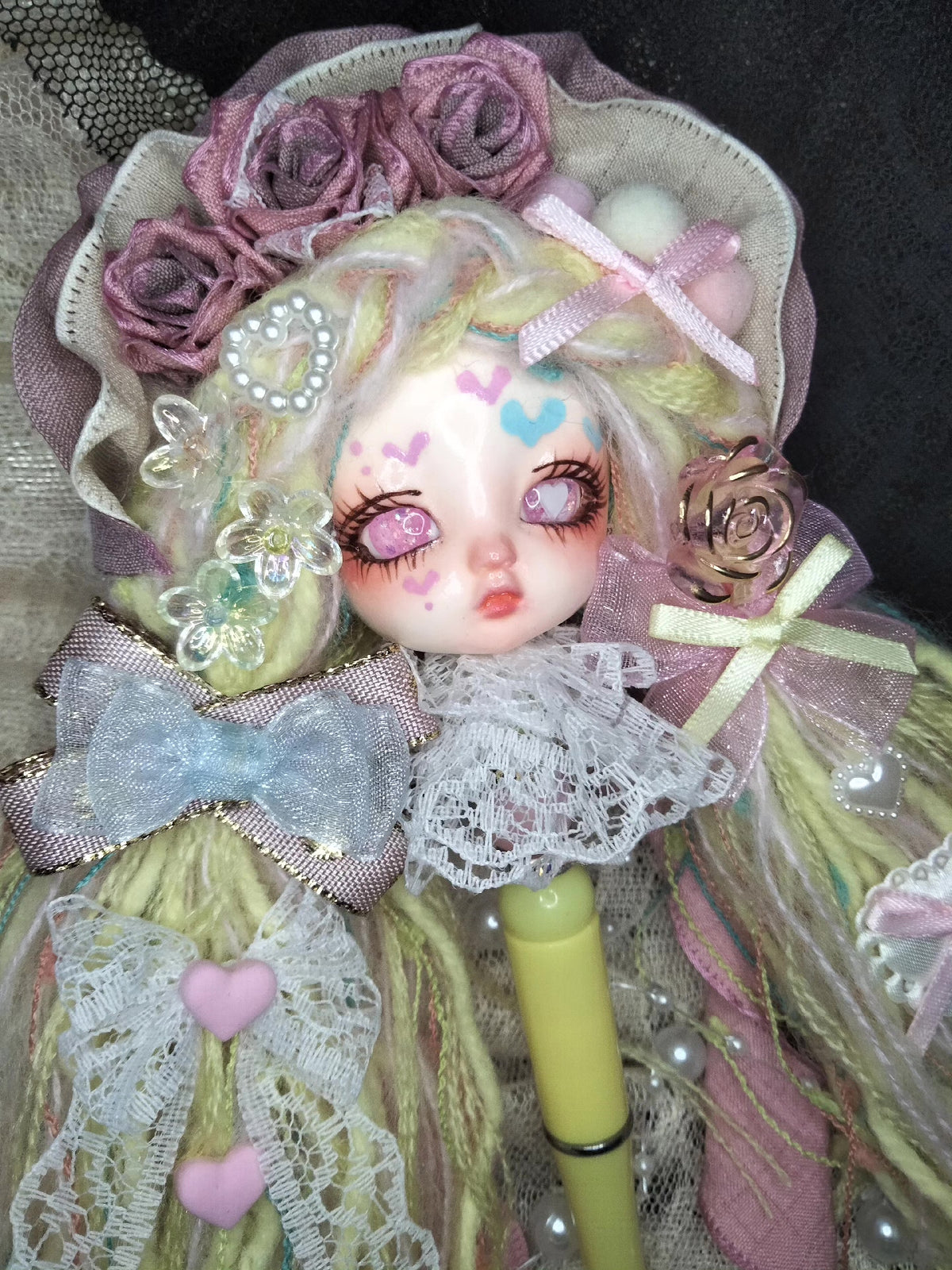 Handcrafted Doll Head Decorative Ballpoint Pen
