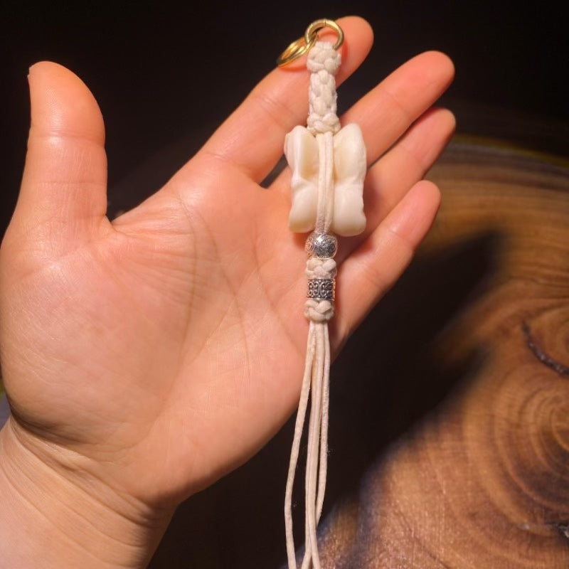 Handwoven Sheep Bone Leather Hanging Ornament