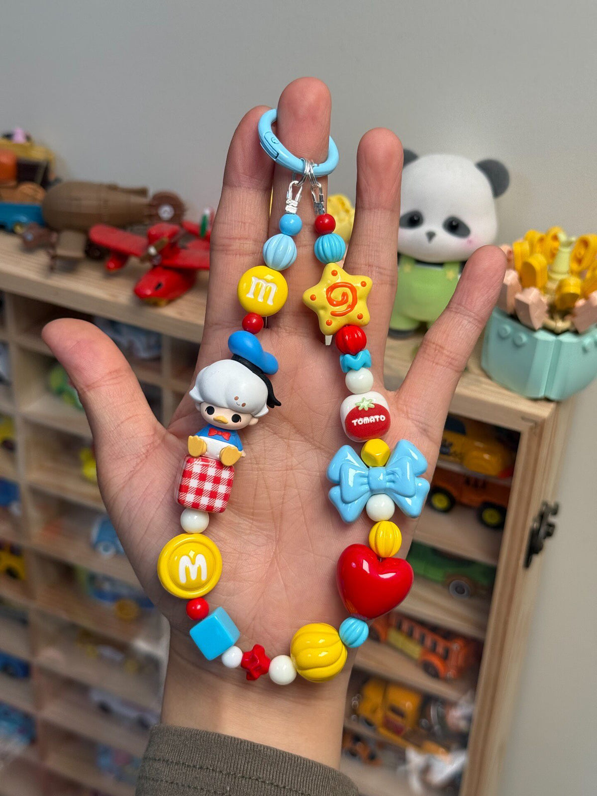 Duck Figurine Beaded Phone Strap Keychain