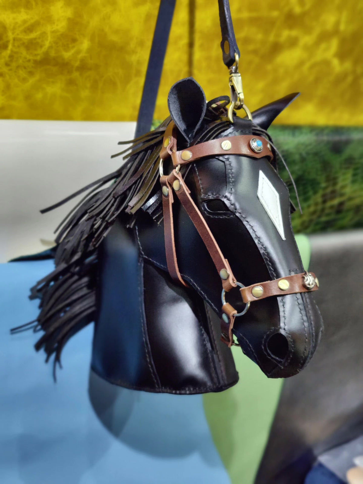 Handcrafted Leather Horse Head Crossbody Bag