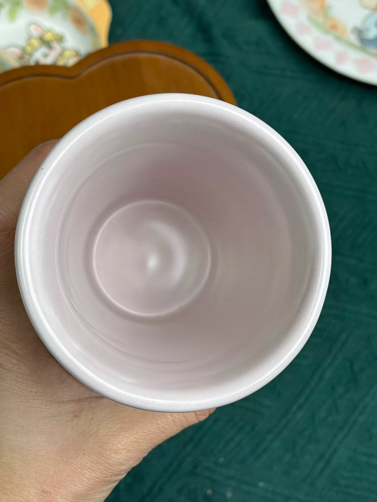 Tumbler in Ceramica Dipinto a Mano con Gatto Giallo