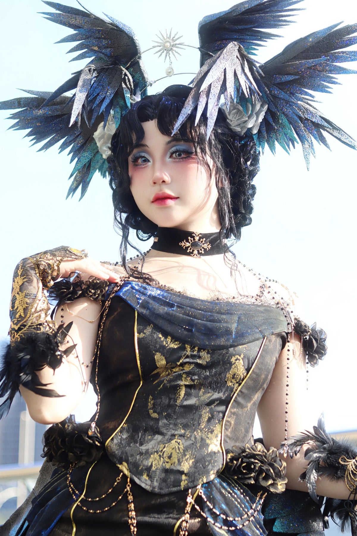 Handmade Multi-Wing Headpiece with Star Halo