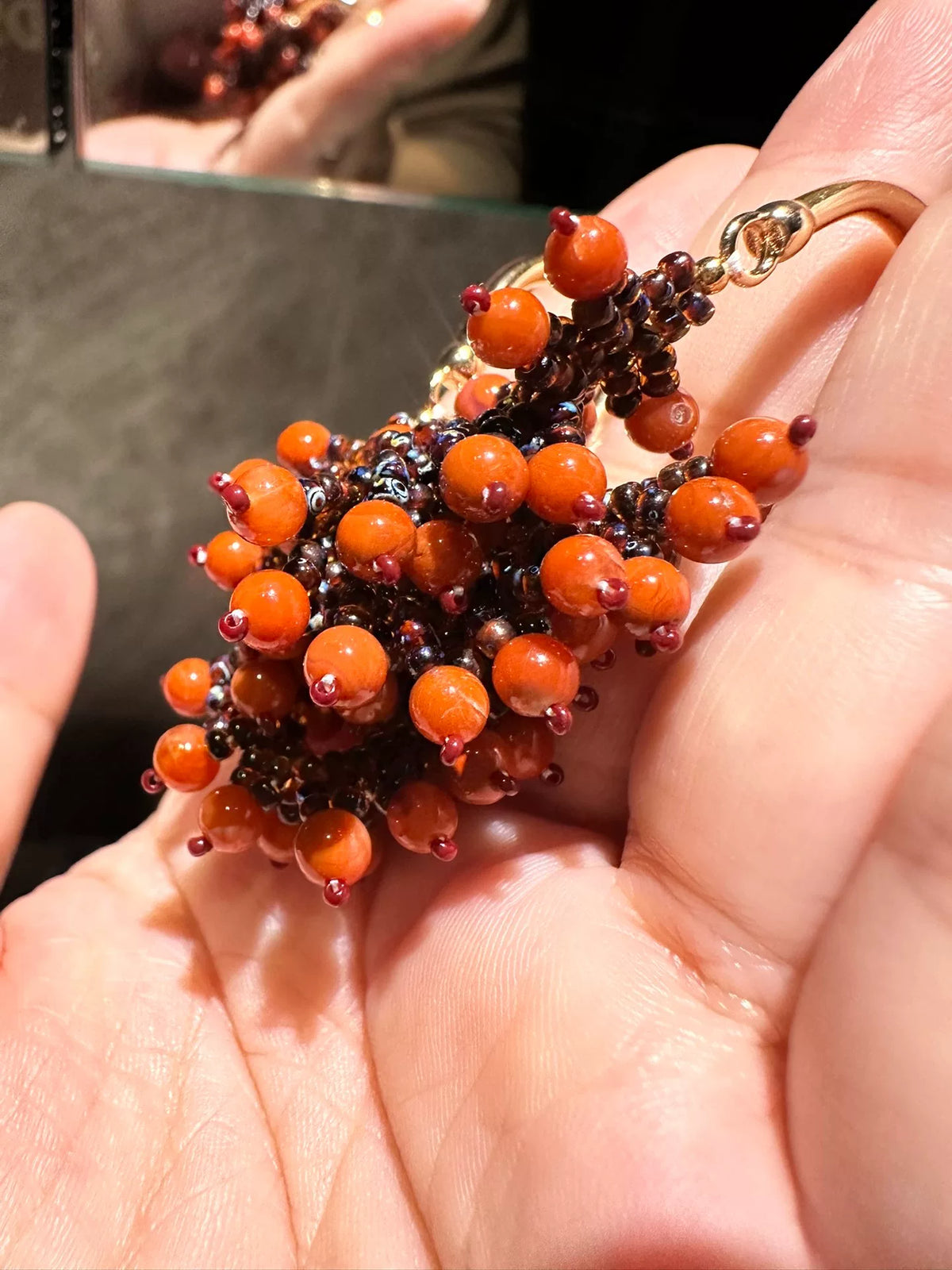 Natural Southern Red Agate Beaded Earrings