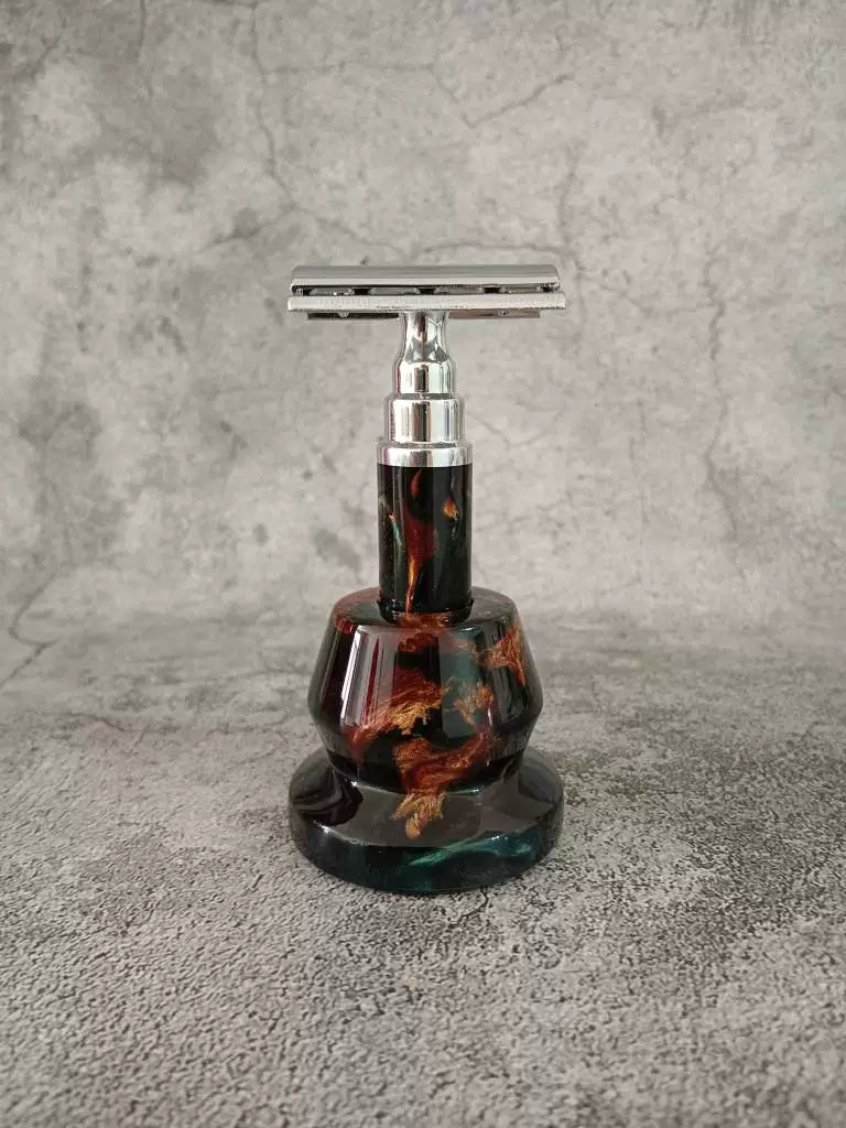Rasoio manuale stile vintage con impugnatura in resina