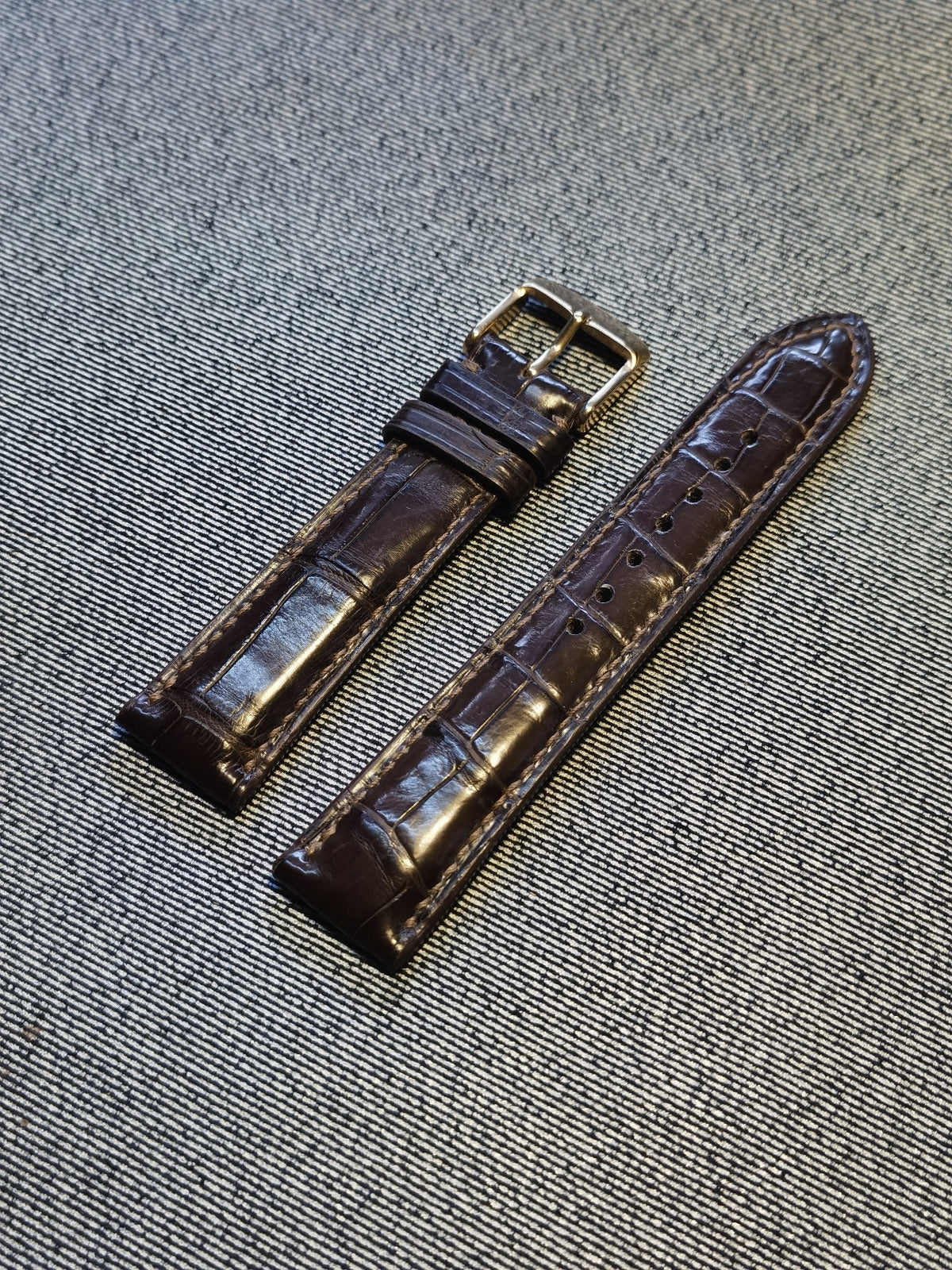 Brown Crocodile Leather Watch Strap 20mm