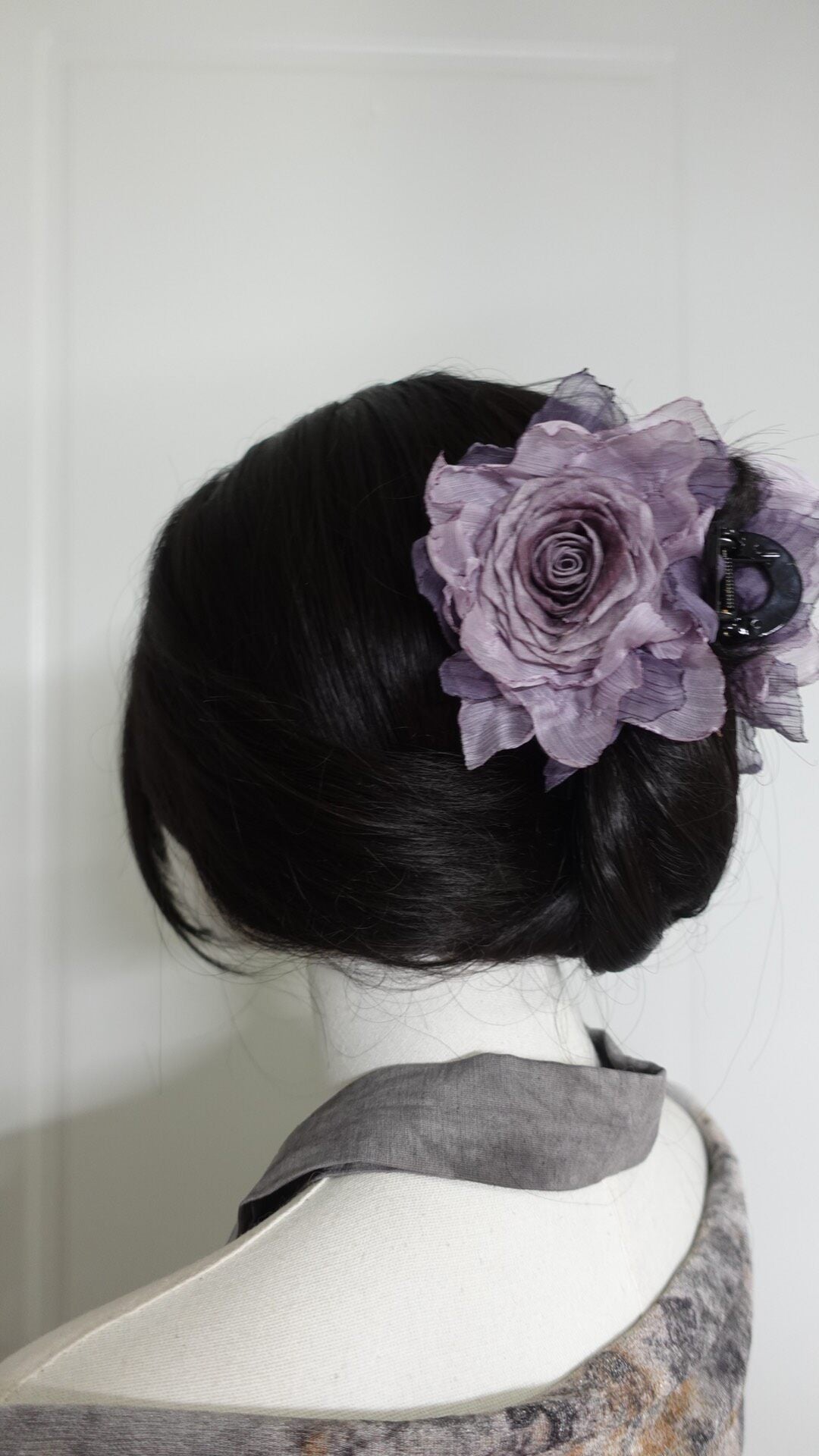 Handmade Fabric Rose Claw Clip