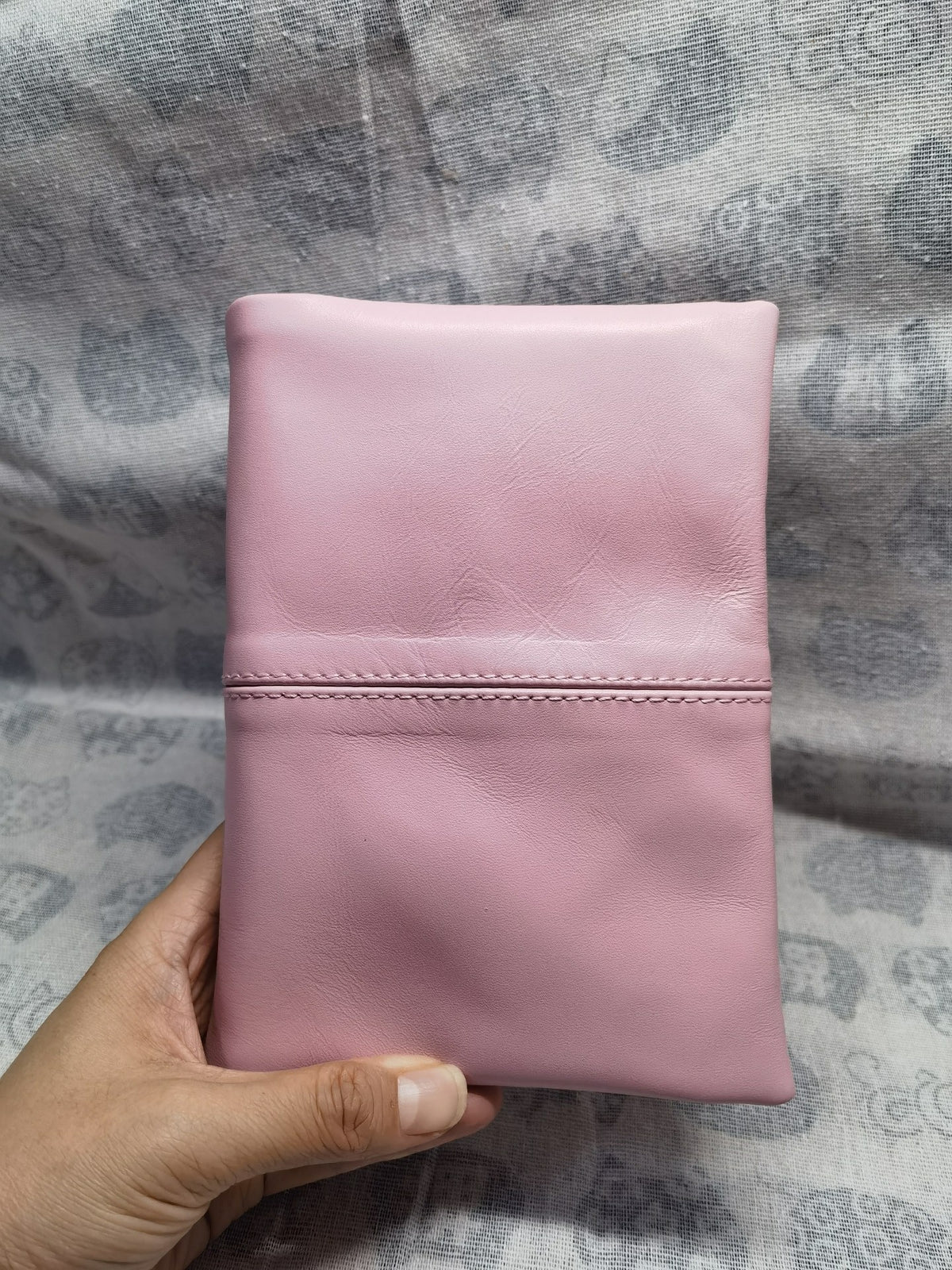 Cherry Pink Sheepskin A6 Ring Binder Cover